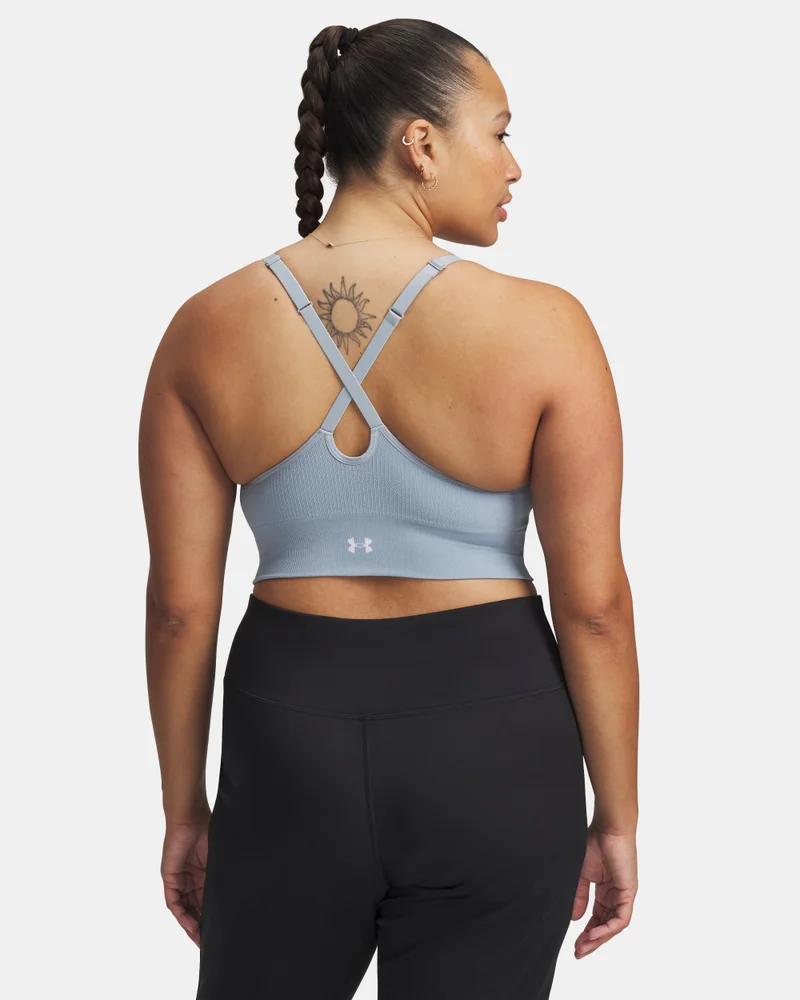 UNDER ARMOUR Blue Women's Vanish Seamless Low-Support Training Sports Bra for Women | Best Price UAE