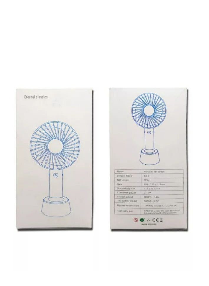 Generic - Mini Portable Handheld USB Rechargeable Desk Fan 3 Speed ​​Adjustable IR - Image 1