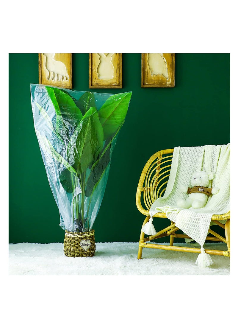 SOLARAE 5 Pcs Plant Covers, Freeze Protection Winter Plant Film Cover, Plastic Clear Plant Shelter Bags, Waterproof Frost Cloth, for Outdoor Plants, Greenhouse, Garden, Rain Frost Protection - Image 5