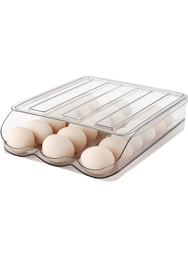 IAF Holder for Refrigerator, Large Capacity Egg Container for Refrigerator, Clear Egg Fresh Storage Box for Fridge with Lid, 18 Egg Storage Container Organizer Bin Egg Tray for Refrigerator (1 Layer) - Image 1