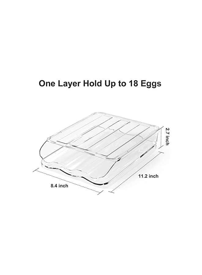 IAF Holder for Refrigerator, Large Capacity Egg Container for Refrigerator, Clear Egg Fresh Storage Box for Fridge with Lid, 18 Egg Storage Container Organizer Bin Egg Tray for Refrigerator (1 Layer) - Image 3