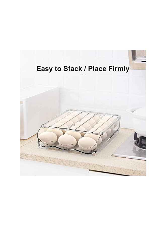 IAF Holder for Refrigerator, Large Capacity Egg Container for Refrigerator, Clear Egg Fresh Storage Box for Fridge with Lid, 18 Egg Storage Container Organizer Bin Egg Tray for Refrigerator (1 Layer) - Image 5