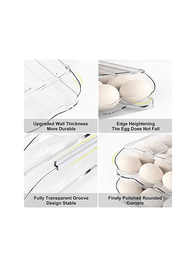IAF Holder for Refrigerator, Large Capacity Egg Container for Refrigerator, Clear Egg Fresh Storage Box for Fridge with Lid, 18 Egg Storage Container Organizer Bin Egg Tray for Refrigerator (1 Layer) - Image 4