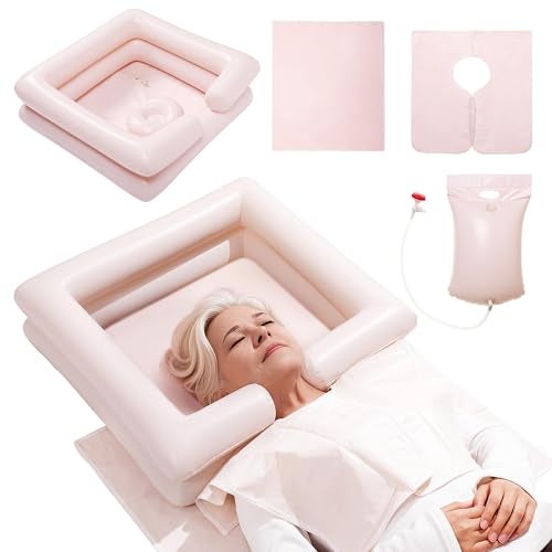 Fanwer Inflatable Bedside Shampoo Set with Water Bag and Waterproof Shawl. Wash Hair in Bed for Children, the Elderly, Pregnant Women, Post-surgery or Bedridden Patients. Water Bag Capacity 2.1 Gallons (8L) - Image 1
