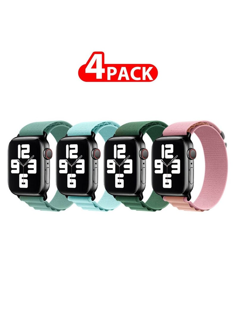 CATANES 4 Pack Of Apple Watch Alpine Loop Band 38mm 40mm 41mm Women Men Adjustable with Metal G-Hook Strap for iWatch Series 7/SE/6/5/4/3/2/1 Multicolour - Image 1