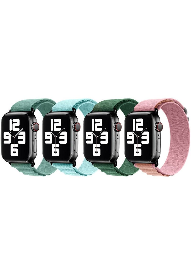 CATANES 4 Pack Of Apple Watch Alpine Loop Band 38mm 40mm 41mm Women Men Adjustable with Metal G-Hook Strap for iWatch Series 7/SE/6/5/4/3/2/1 Multicolour - Image 3