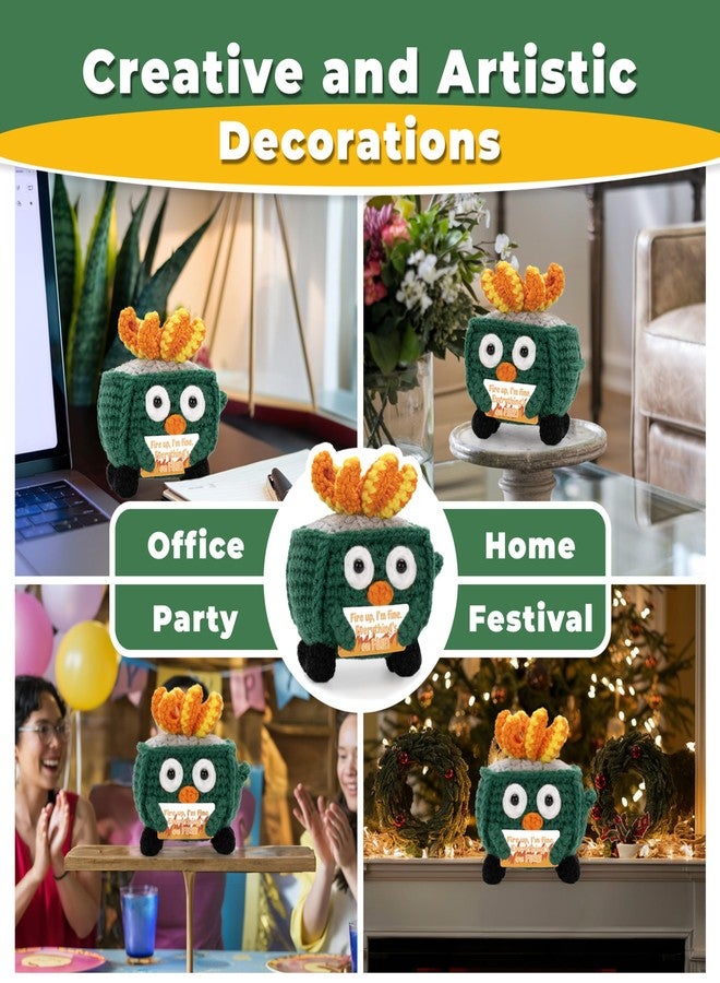 AGIFTMIND Graduation Appreciation Gifts for Teachers Emotional Dumpster Crochet Fire Desk Accessories, Positive Crochet Dumpster Doll, Funny Handmade Knitting Gifts for Friends Coworker (Green) - Image 5