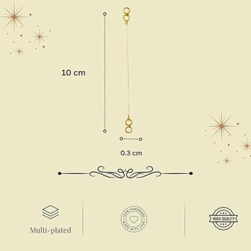 ACCESSHER Gold Plated Invisible Transparent Stretchable Flexible And Adjustable Lightweighted Elastic Heavy Earrings Support Ear Chains For Women(Pack Of 6) - Image 5