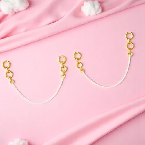 ACCESSHER Gold Plated Invisible Transparent Stretchable Flexible And Adjustable Lightweighted Elastic Heavy Earrings Support Ear Chains For Women(Pack Of 6) - Image 2