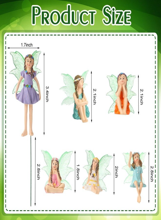 RattanView 6 Pcs Luminous Fairy Figurines Miniatures Resin Fairies Figurines Garden Accessories Small Vintage Luminous Fairy Statues for Outdoor Yard Garden Home Decorations - Image 4