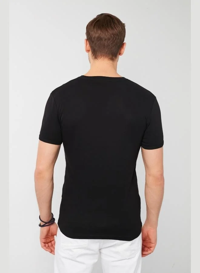 Buratti  Buratti Cotton Button Detailed Slim Fit V-Neck 3-Pack T-Shirt Men's T-SHIRT 5902122S3 for Men | Best Price UAE