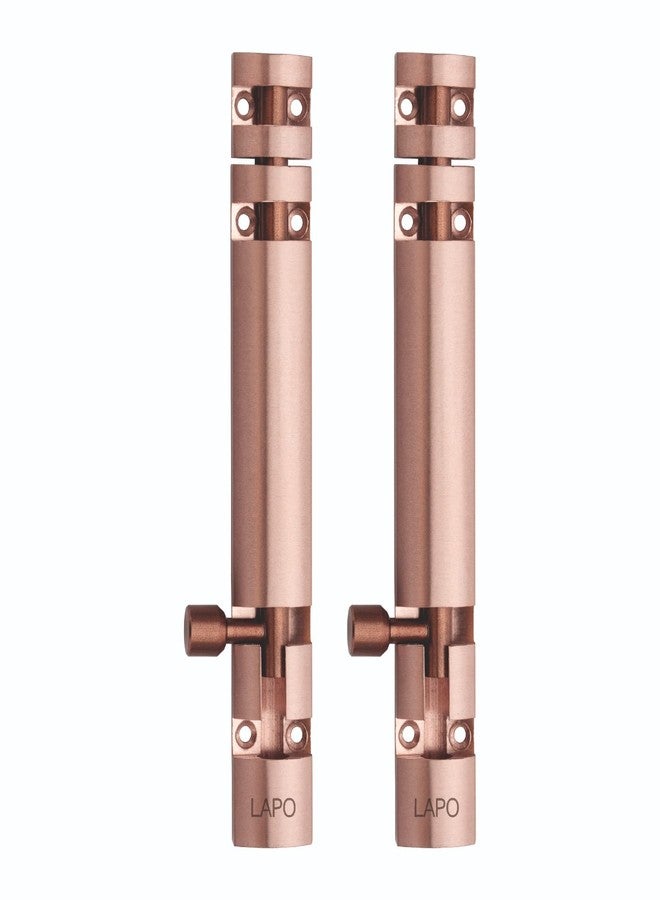 LAPO 2 Pack Heavy Duty 12 Inch Aluminium Tower Bolt for Wooden Door, Kundi, Chitakni for Windows Tower Bolt, Door Lock Latch for Main Doors (Rose Gold Finish, Pack of 2) - Image 1