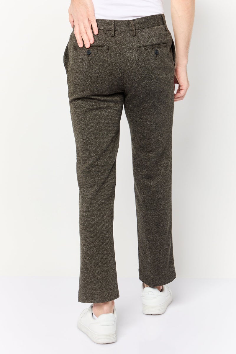 Celio Men Loose Fit Yarn Dye Straight Pants, Charcoal  - Image 4