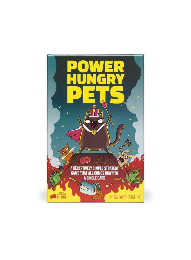Exploding Kittens LLC Power Hungry Pets by Exploding Kittens - 2-6 Players - Ages 7+ - 15 Minutes to Play - Strategic and Simple Card Game - Ideal for Party, Family Game Night, Kids and Adults  - Image 1