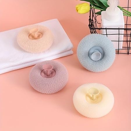 JR ENTERPRISE Bath Shower Scrub Sponge For Body Mud Dirt Remover Round Bathing Foam Exfoliator Loofah For Men Women And Baby Ultra Soft Scrubber With Suction Cup 1 Pcs Multicolor 1  - Image 2
