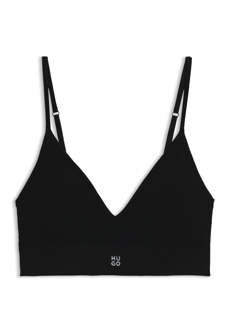 هوجو Seamless bralette with ribbed structures and removable padding