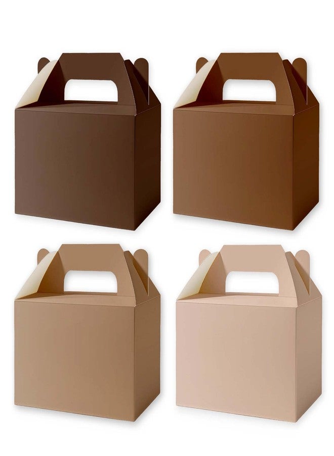 RVEAFA 24 Pack Rustic Brown Gable Boxes - Earth Tone Party Favor Boxes, Ideal for Rustic Wedding Favors, Easter, Vintage Birthday, Baby Shower & Autumn Theme Party, Treat Box for Candy, Cookies & Gifts - Image 1