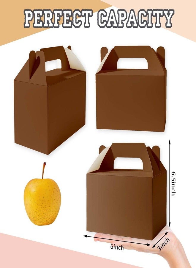 RVEAFA 24 Pack Rustic Brown Gable Boxes - Earth Tone Party Favor Boxes, Ideal for Rustic Wedding Favors, Easter, Vintage Birthday, Baby Shower & Autumn Theme Party, Treat Box for Candy, Cookies & Gifts - Image 2