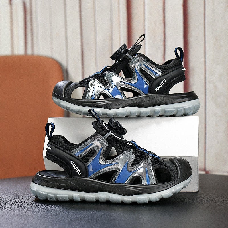 Children'S Sandals For Boys And Girls, Breathable Beach Shoes, Toe-Cap Sandals, Medium And Large Children'S Swivel Buckle Sports Sandals - Image 4
