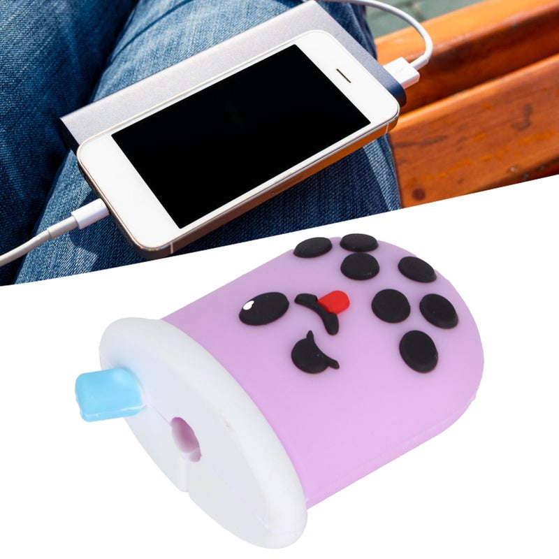 Cute Charging Cable Protector Cord Saver Rubber Sleeve for Mobile Phone USB Data LinesLight Purple - Image 3