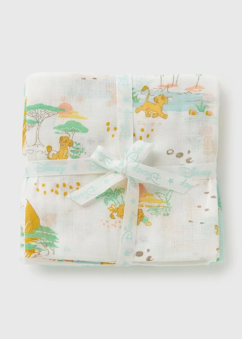 Matalan Disney 3 Pack Baby Cream Lion King Muslin Cloths