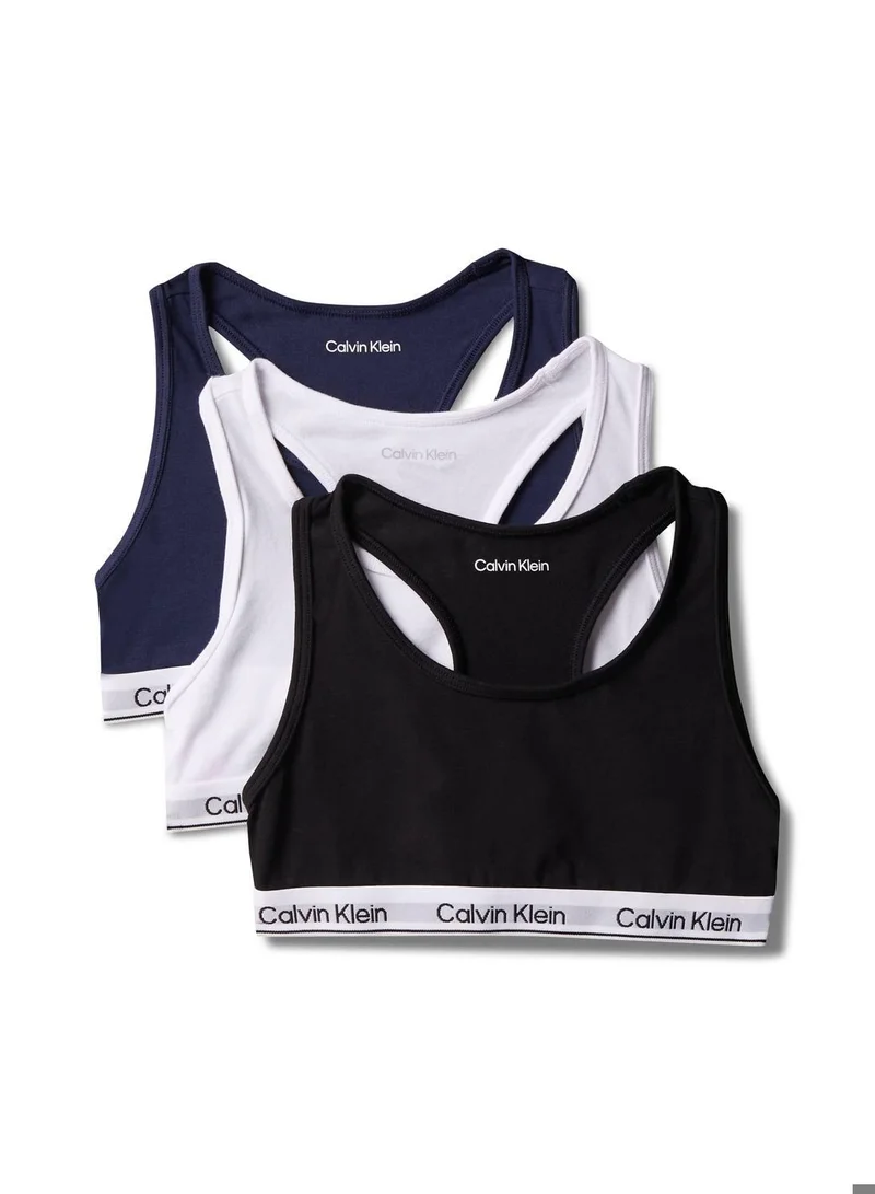 Calvin Klein Jeans 3 Pack Girls Bralettes - Icon Cotton Stretch
