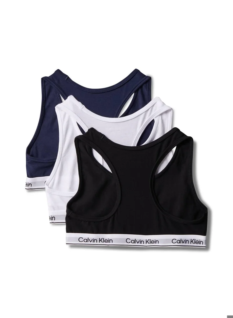 Calvin Klein Jeans 3 Pack Girls Bralettes - Icon Cotton Stretch