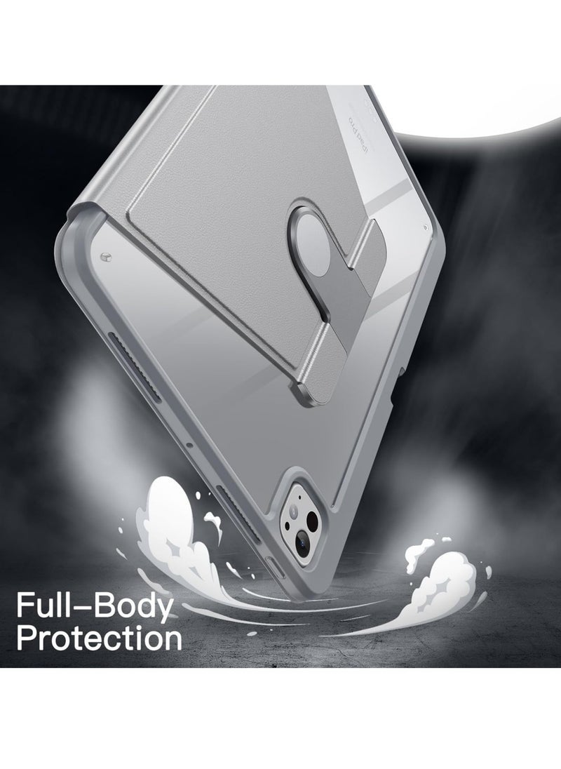 Captaintech Rotating Case for iPad Pro 11-Inch M4 (2024) with Pencil Holder, 360 Degree Rotation Protective Stand Cover Clear Back, Auto Wake/Sleep  - Image 4