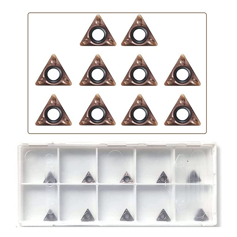 SI FANG Turning Carbide Indexable Inserts for mini Pneumatic Chamfering Machine, Tungsten Steel Replaceable Blade Lather Turning Tool Bit, Metal Cutting and Chamfering,10 Pieces in A Box - Image 1