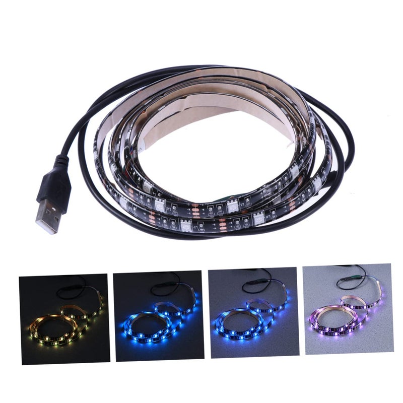 USB Powered RGB LED Strip Light 1 5m Flexible Rope Light Manual Control For TV Decor - Image 2