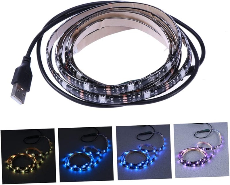 USB Powered RGB LED Strip Light 1 5m Flexible Rope Light Manual Control For TV Decor - Image 1