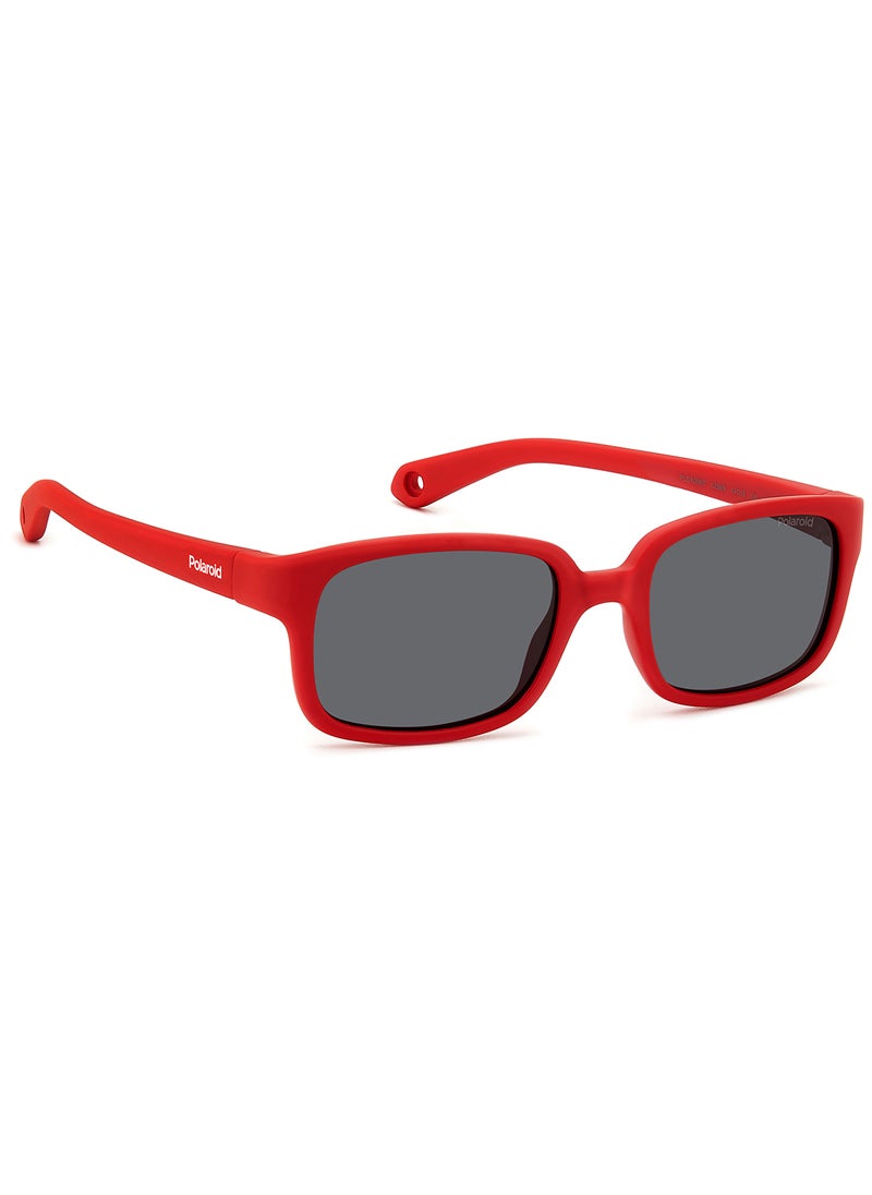 Polaroid Kids Unisex Polarized Rectangular Sunglasses - Pld K008/S Red Millimeter - Lens Size: 44 Mm  - Image 2
