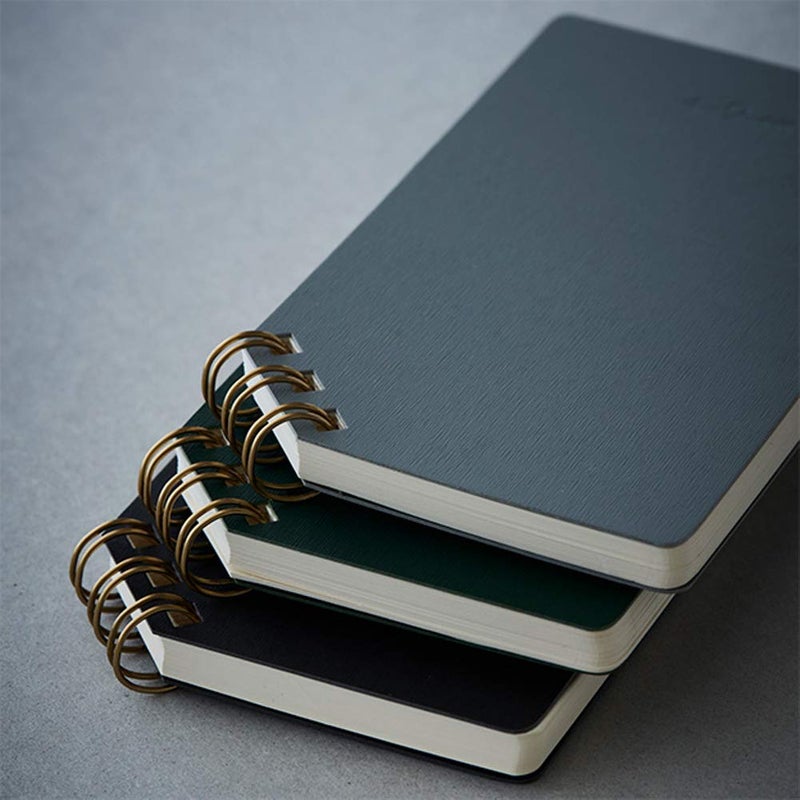 IPPINKA دفتر ملاحظات حلقة يابانية، رمادي، شبكة نقاط - Image 3