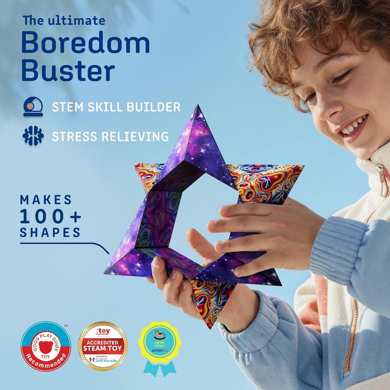 Shashibo Shape Changing Box - Award Winning Fidget Cube with 36 Rare Earth Magnets - Transforms into Over 100 Shapes (Spaced Out) - Image 2