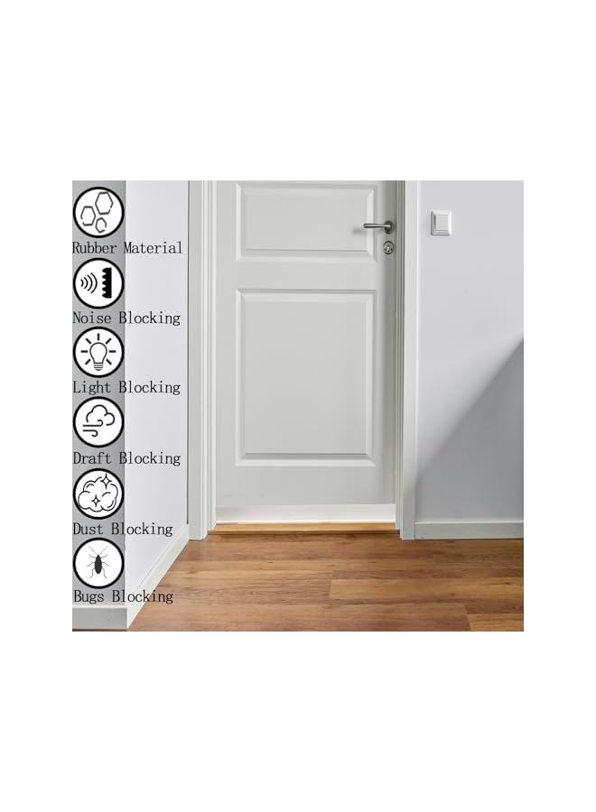 The Bros Door Draft Stopper 2 Pcs, Draft stopper for bottom of door for Exterior & Interior Doors, Under door draft blocker 90×5cm, Easy assemble door sweep for bottom of door, White - Image 2