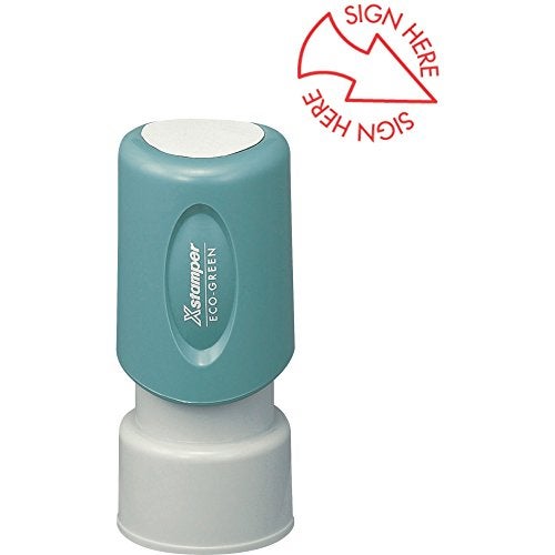 Xstamper SHACHIHATA INC Xstamper Pre-Inked Spec Sign HERE Stamp (XST11425) Red - Image 2