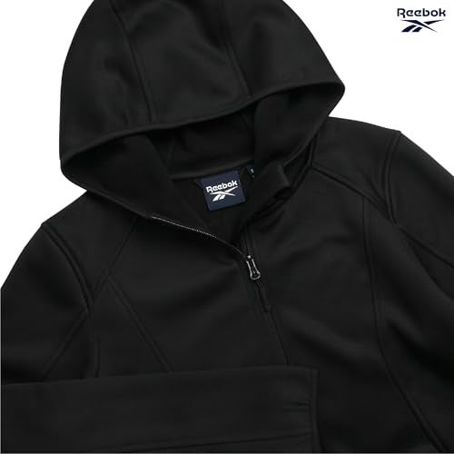 Reebok Womens Jacket - Athletic Performance Softshell Zip Up Fleece Jacket with Hood - Lightweight Jackets for Women, Size Medium, Black Ink - Image 5