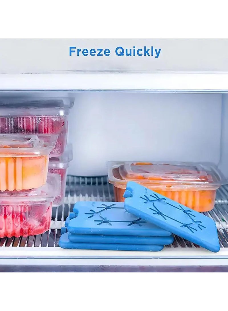 Flushrenic 4PCS Ice Packs, Reusable Ice Boxes, Lunch Box Ice Packs, Cooler Slim Freezer Packs, 200ml, For School, Picnic, Camping and Work - Image 4