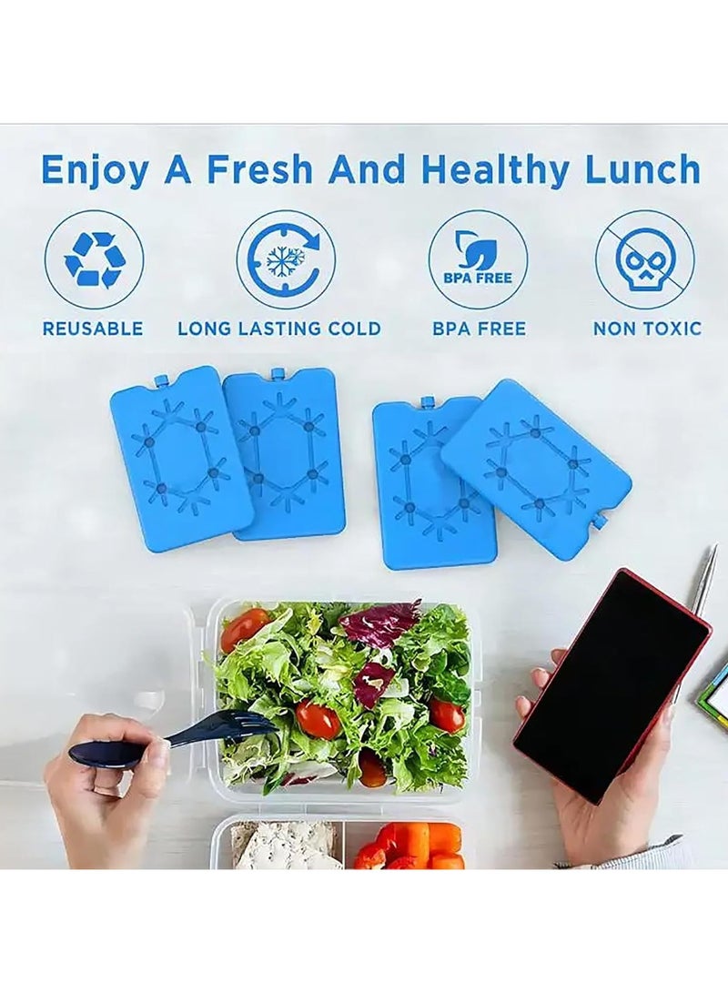 Flushrenic 4PCS Ice Packs, Reusable Ice Boxes, Lunch Box Ice Packs, Cooler Slim Freezer Packs, 200ml, For School, Picnic, Camping and Work - Image 3