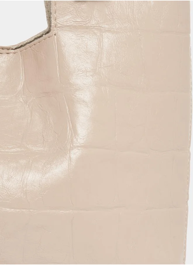 Styli Textured Shoulder Bag with Pouch