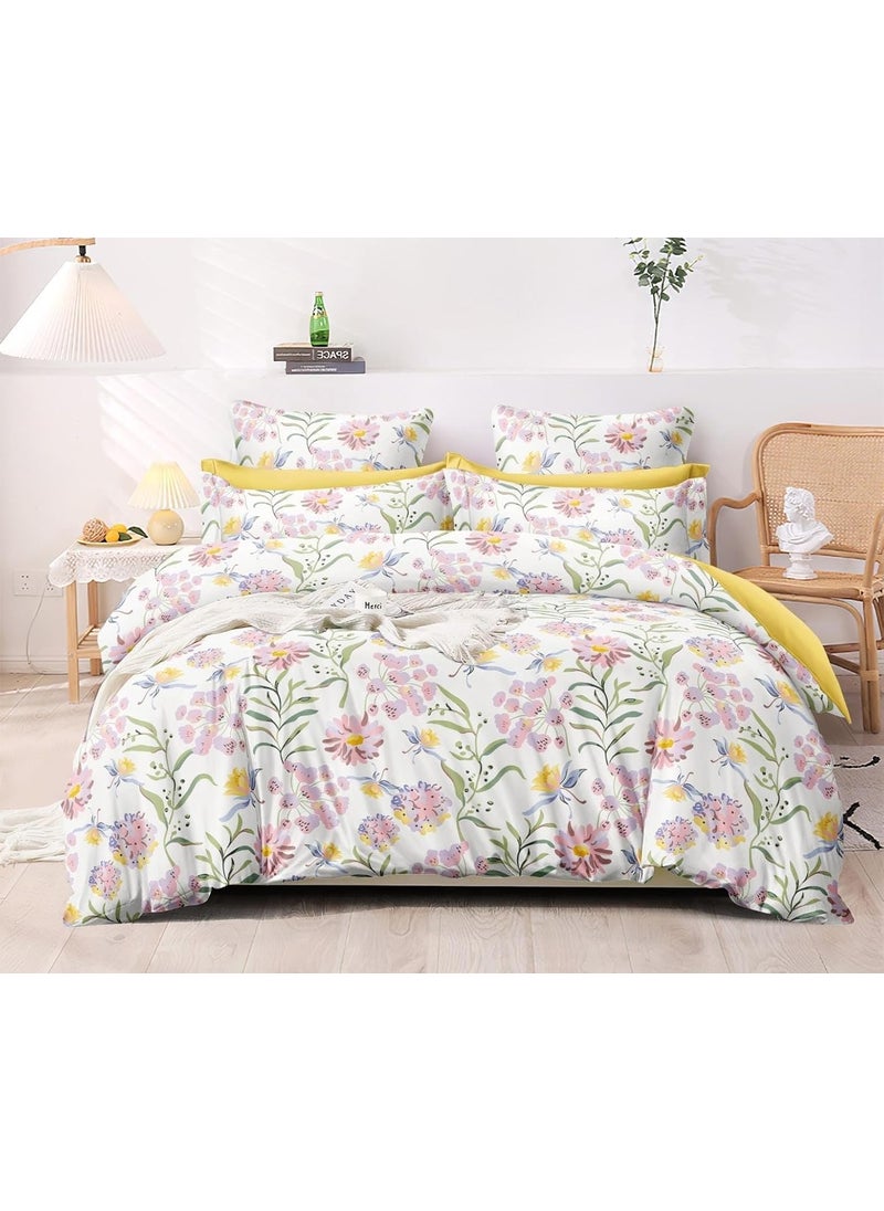 Laying Style Laying Style 350 Tc Heavy Glace Cotton Super King Size Duvet Cover II Razai Cover II Quilt Cover for Double Bed Size with Zipper Dohars 108x108 inchMulticolor  - Image 1
