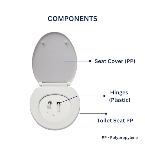 Parryware Solid Plus Soft Close Toilet Seat Cover with Hinges | Eco-friendly Material with Superior Finish | Round Shape & White Colour | Seat Covers for Western Commode | Bathroom Fixtures (E83071C) - Image 2