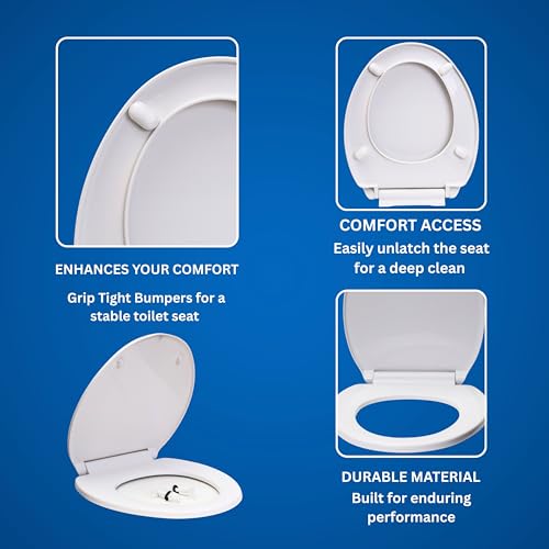 Parryware Solid Plus Soft Close Toilet Seat Cover with Hinges | Eco-friendly Material with Superior Finish | Round Shape & White Colour | Seat Covers for Western Commode | Bathroom Fixtures (E83071C) - Image 3