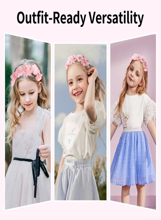 يافيجي طوق رأس مزين بالزهور من YAFIYGI للفتيات، طوق رأس مزين بالورود الوردية، أطواق رأس أنيقة مزينة باللؤلؤ للنساء والفتيات، مناسب لحفلات الزفاف، أطواق رأس مانعة للانزلاق. - Image 2