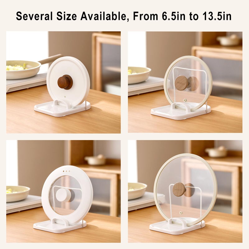 Falumnook Foldable Pot Lid Holder & Spoon Rest - ABS with Stainless Steel, Non-Slip Silicone Base, Holds Lids & Utensils, Dishwasher Safe, Space-Saving Kitchen Organizer for Countertop - Image 2