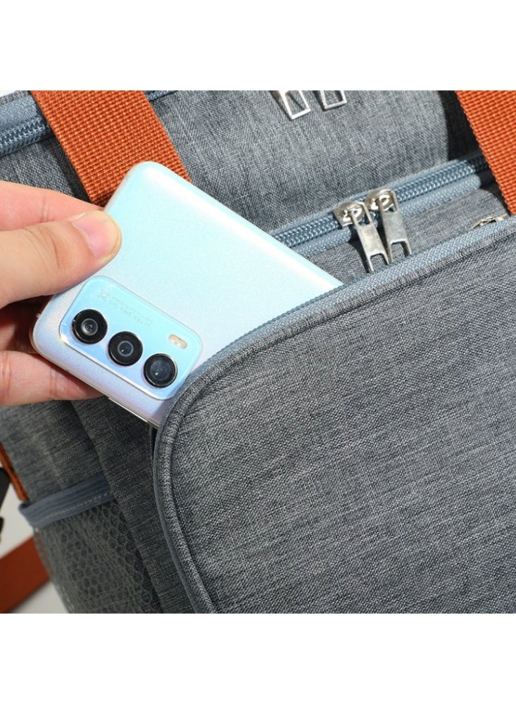 صندوق الغداء ، حقيبة النزهة حقيبة غداء مزدوجة الطبقة ، حقيبة ثلج كبيرة السعة ، للتخييم والنزهات في الهواء الطلق ، حقيبة عازلة للحرارة تحمل على الكتف حقيبة ظهر للنزهات - Image 5