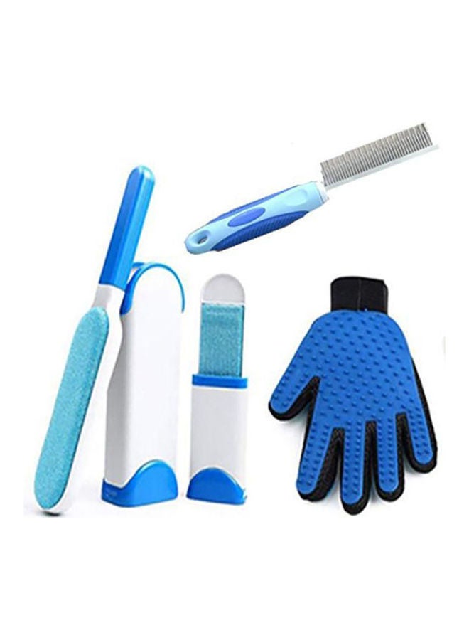 NIBEMINENT 3 in 1 Dog Cat Pet Hair Remover Kit, Reusable Double Side, Lint Fur Dust Removal Brush with Self Cleaning Base, Grooming Glove Comb Multicolour