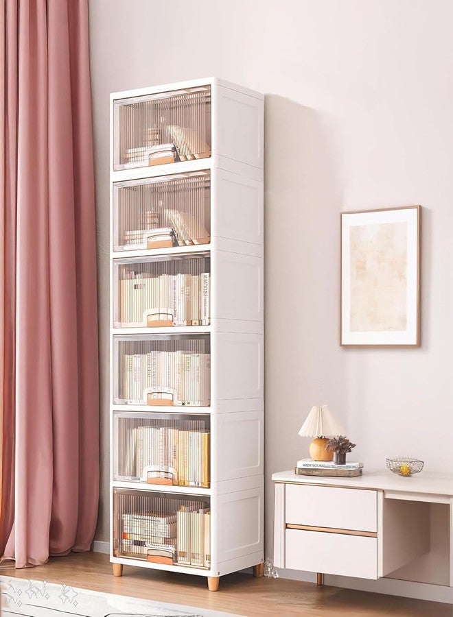 LUHI Multi-Purpose Organizer | Modular Storage Box for Clothes, Kitchen, Bedroom & Living Room | Stackable Rack, Space-Saving Wardrobe Cabinet (Crystal White, 6-Layer) - Image 1