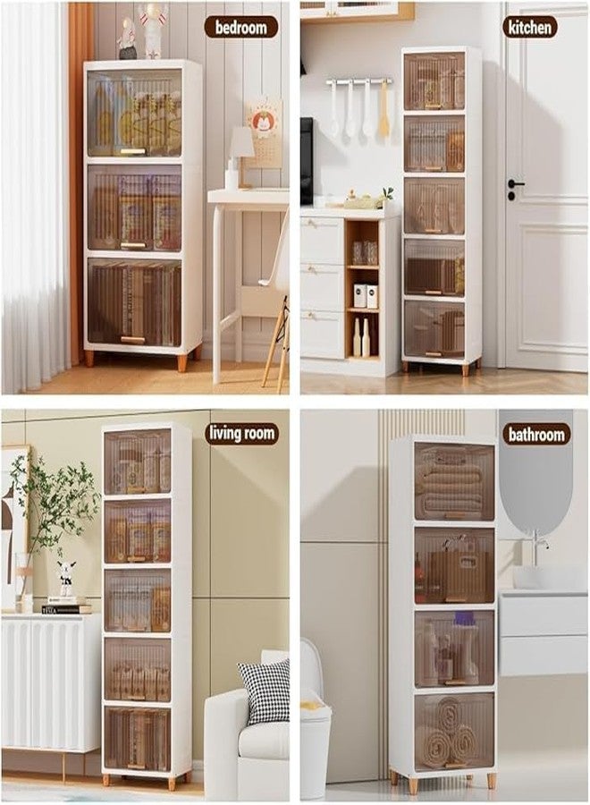 LUHI Multi-Purpose Organizer | Modular Storage Box for Clothes, Kitchen, Bedroom & Living Room | Stackable Rack, Space-Saving Wardrobe Cabinet (Crystal White, 6-Layer) - Image 3