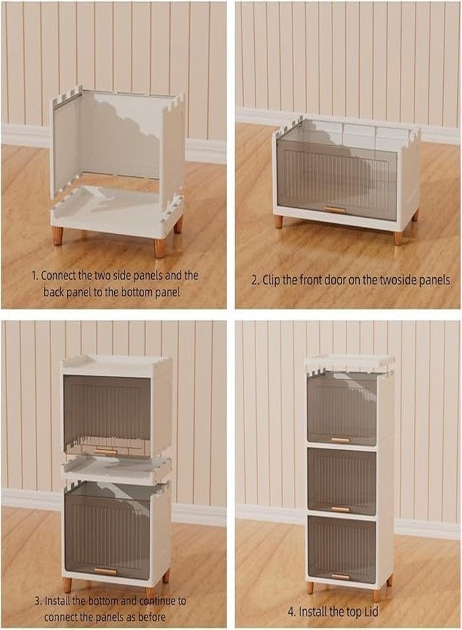 LUHI Multi-Purpose Organizer | Modular Storage Box for Clothes, Kitchen, Bedroom & Living Room | Stackable Rack, Space-Saving Wardrobe Cabinet (Crystal White, 6-Layer) - Image 4